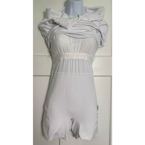 Athleta Transcend Dress White Size SMALL P Built in bra shorts - Picture 5 of 10